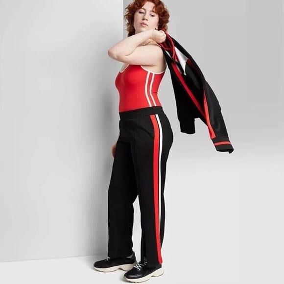 Wild Fable - Women's High-Rise Track Pants - black - new - Picture 2 of 12